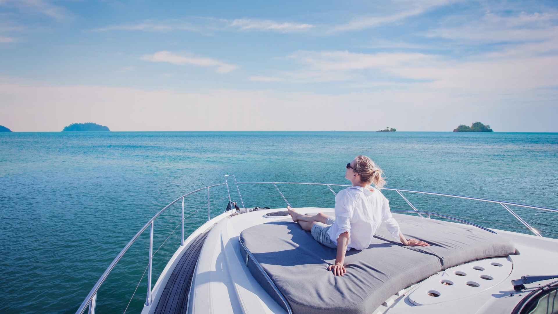 A luxury travel on a yacht,