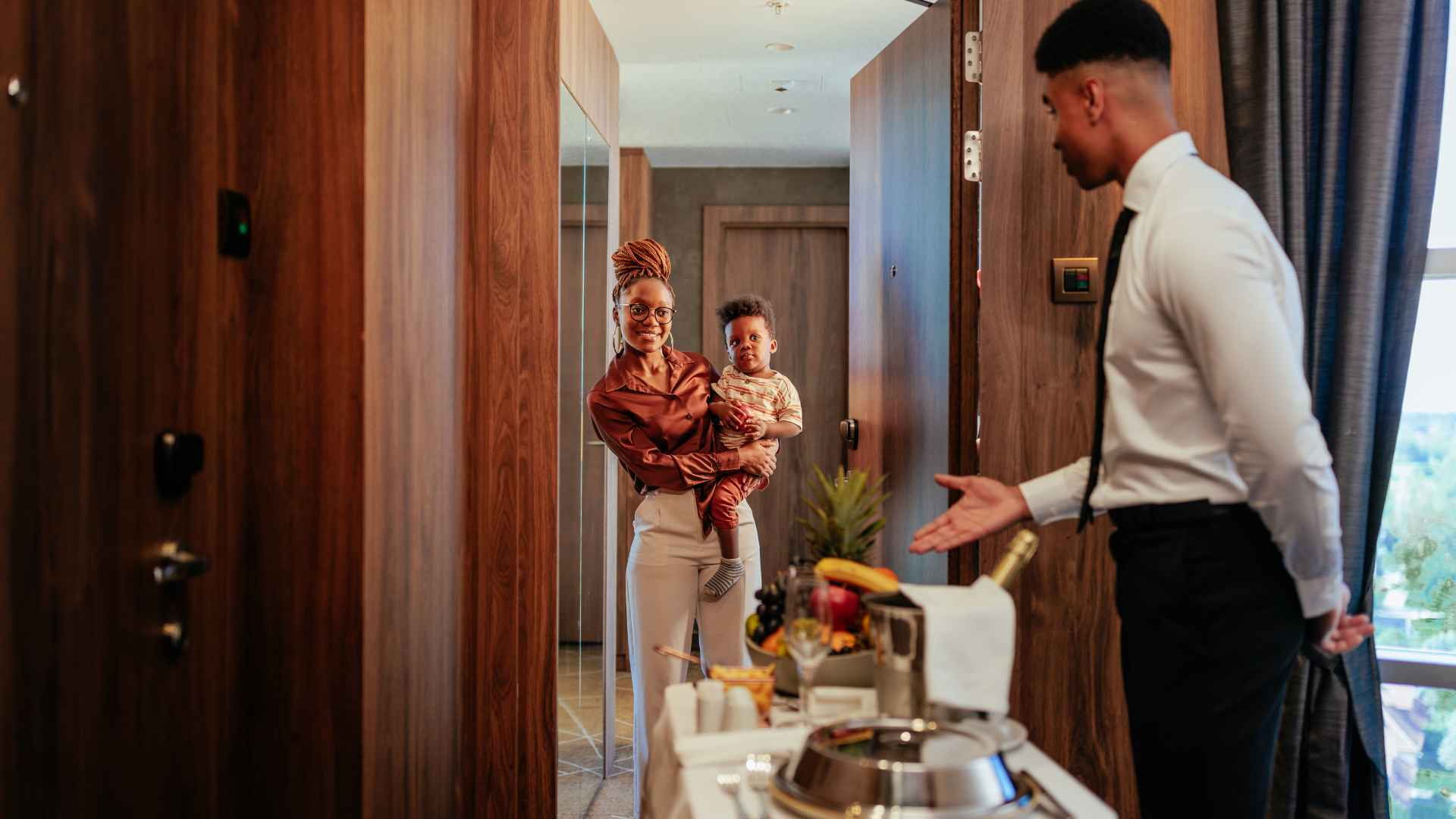 A hotel dinner delivery